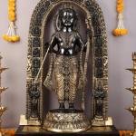 Superfine Brass Ayodhya Ram Lalla Statue | 53" x 30" x 12" (134.6 x 76.2 x 30.5 cm) | 95 kg Black Finish Divine Art | Monumental Sacred Murti